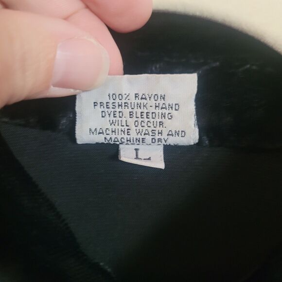 CP Shades Crushed Velvet Button Up Shirt Women's Large L Black Holiday Party - Picture 8 of 10